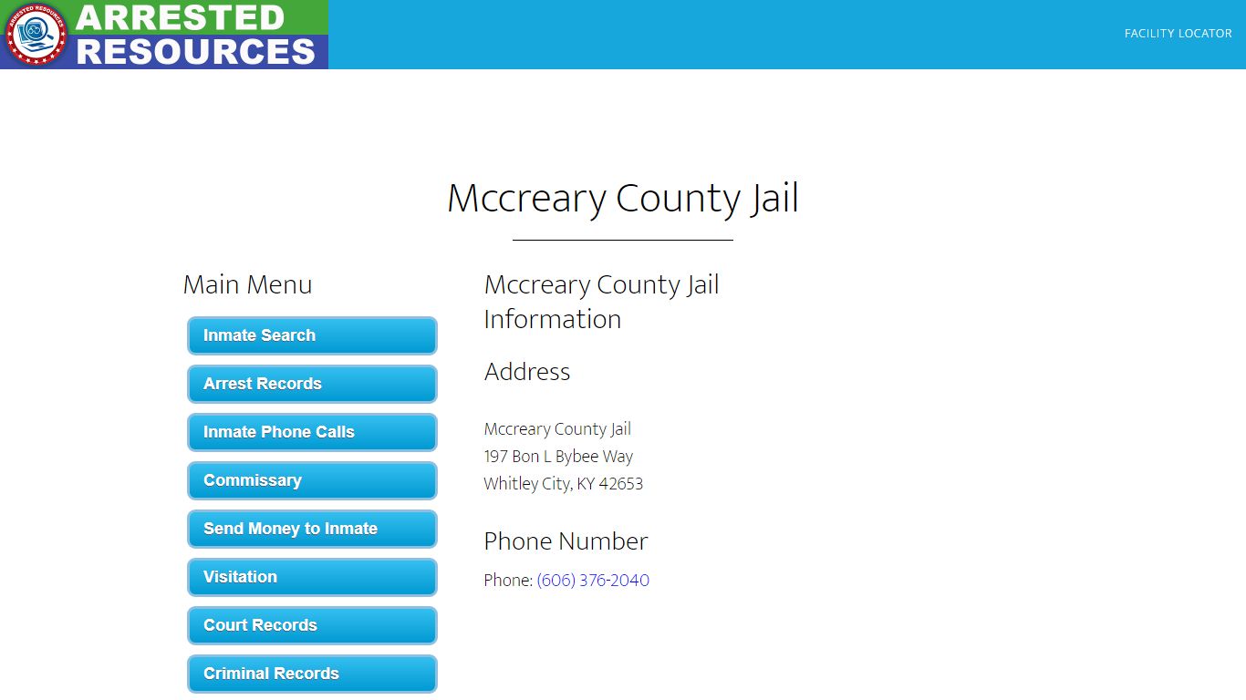 Mccreary County Jail - Inmate Search - Whitley City, KY